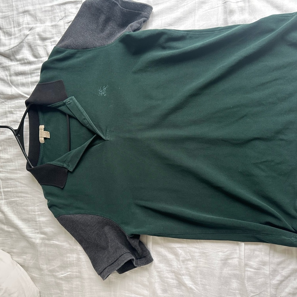 Burberry Green and Black Polo Shirt Classic Design